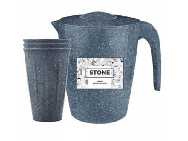 Набор для напитков Sugar&Spice STONE (Кувшин 1,9л+3 стакана 0,35л) темный камень